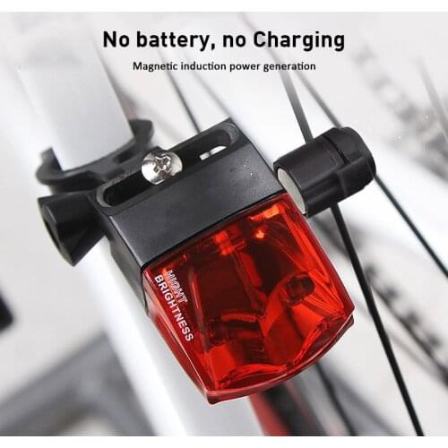 2021 New Magnetic Self-powered Bike Rear Light Waterproof Bike Light No Battery No Charge Night Taillight Bicycle Accessories