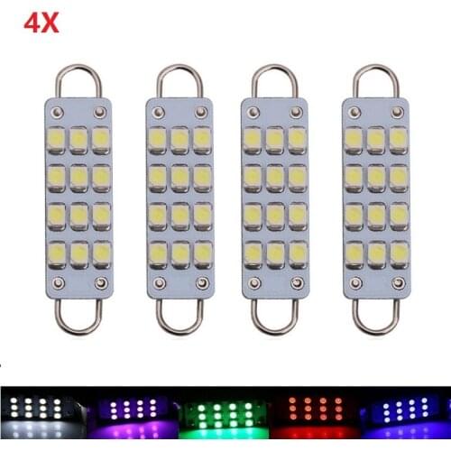 4pcs Festoon C5W Led Rigid Loop 44MM Dome Map Light Car Bulbs 12V AC/DC 24 SMD 4410 561 567 562 Interior Lighting