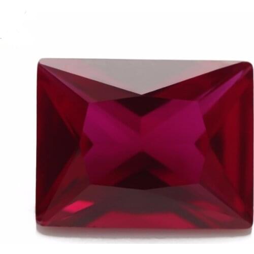 500pcs Dark Red Stone 3*5mm-9*11mm 8# Rectangle Shape Synthetic Rubin Corundum Stone For Jewelry