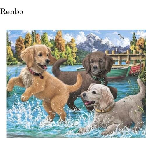Full Drill Square DIY 5D Diamond Painting Labrador Home Decoration Pet Dog Diamond Embroidery Mosaic Animal Handmade Gift