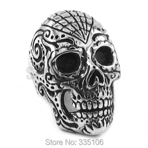 Free shipping! New Design Biker Skull Ring Stainless Steel Jewelry Trendy Motor Biker Skull Men Ring SWR0290A