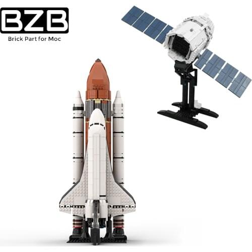 BZB MOC Aviation Aircraft Rocket Launcher 4573SpaceX Dragon Plane Building Block Model Decoration Kids DIY Brain Game Toys Gifts