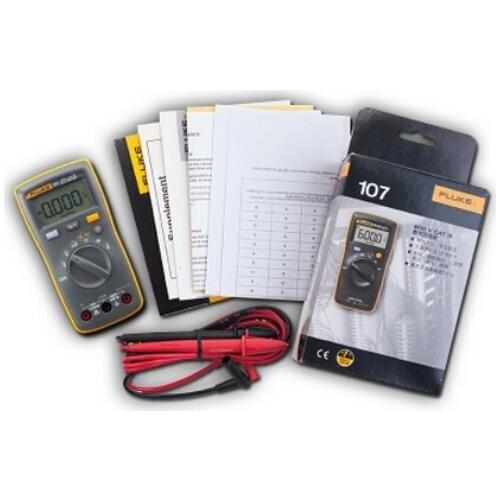Fluke 107 Auto Range Digital Multimeter AC/DC Voltage Current Tester with Ohm, Capacitance, Hz Measurement and Fluke Smart Strap