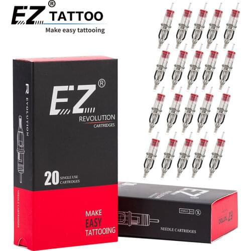 EZ Revolution Tattoo Needle Cartridge #10 Bugpin Long Taper Curved Magnum Tattoo Needle for Cartridge Tattoo Machine 20PCS/Box