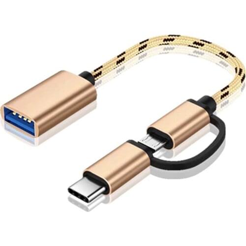Type-C OTG USB 3.0 Cable 2 in 1 OTG Adapter for Samsung Micro USB Type C Data Sync Adapter for Huawei for MacBook