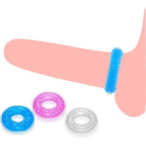 Spike Penis Ring Flexible Cock Ring Sex Toys for Adults Men Male Ejaculation Delay Erection Cockring Vagina Pussy Stimulator