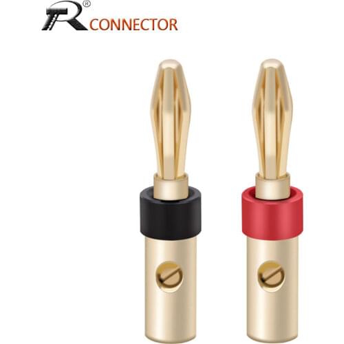 R 1Pair/2pcs Banana Plug Connector Corrosion-Resistant Banana Connector for Audio Video Amplifier Speaker Cable Jack