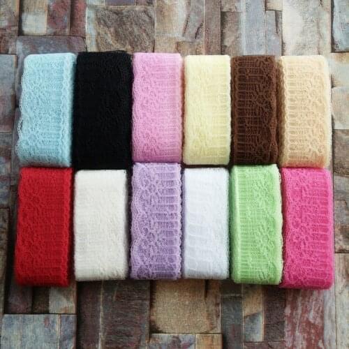 Pretty Wholesale 10 Yards 13 Color Embroidery Lace Ribbon 40 MM Width For Sewing Decoration DIY jewelry Clothing Accessories