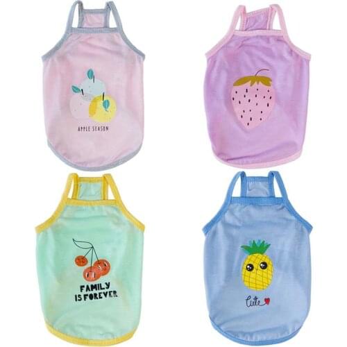 Summer cute dog t-shirt printed dog clothes for small dogs pet cat vest thin breathable spring puppy sleeveless dog costume
