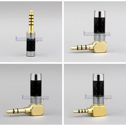 LN006343 Black L Angle 3.5mm 2.5mm 4.4mm Balanced TRRS Carbon Plug adapter For Astell & Kern AK380 AK240 AK100i II AK70