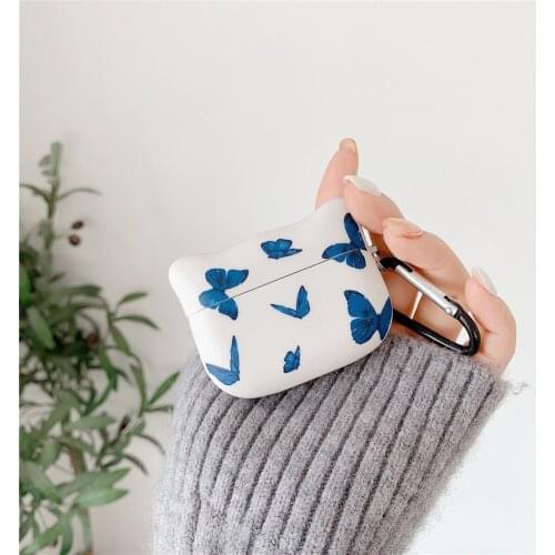 Fashion Blue butterfly For airpods pro Case Cute Cat Cartoon cow milk Protective Cover For air pods 3 Wireless Earphone Cases