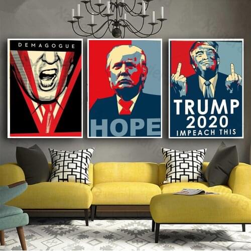Cartoon Donald Trump Canvas Painting U.s. Presidential Election Voting Art Poster On The Wall Living Room Home Decor Picture