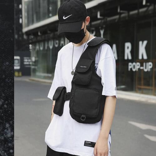 Bulletproof Vest Bag Man Hip Hop Streetwear Style Tactical Chest Rig Outdoor Sports Body Armor Airsoft Gear Chest Bag Backpack