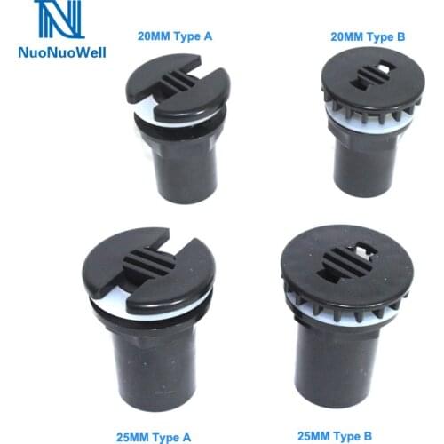 NuoNuoWell Aquarium 20/25MM Bulkhead Fitting Slip Connector With Leak Proof Gasket Fish Tank Pond Drainage Adapter Black