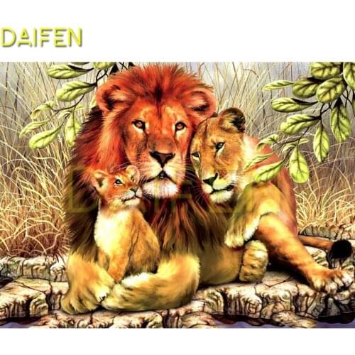 Full Square Diamond embroidery Lion leopard love Full Round Diamond painting Cross stitch Lion leopard DIY3D Diamond mosaic Lion