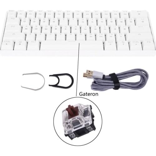 SK61 Portable 60% Mechanical Keyboard Gateron optical Switches RGB Backlit Hot Swappable Wired Gaming Keyboardfor PC Mac