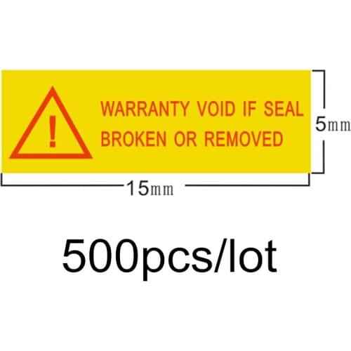 Direct sales 500pcs/lot 1.5*0.5cm "Warranty void if seal broken or removed "sealing label void sticker if tampered free shipping
