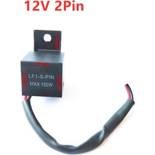 12V Motorcycle Bicycle Flash Relay Two Wire 150W LF1-S-PIN LED Universal Flasher 12V 2Pin Electronic LED Flasher Relay