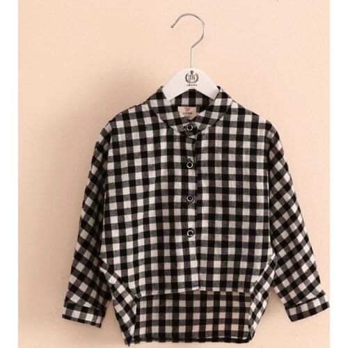 Baby girls shirt plaid long sleeve kids shirts spring children clothes 2-8y school toddler girls clothing autumn