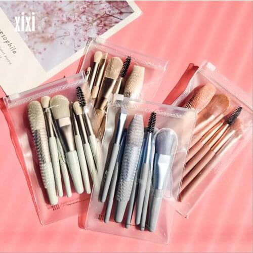 Xixi 7 Wool Makeup Brush Face Powder High Gloss Blush Eyebrow Brush Eye Shadow Makeup Tools Full Brush Suit T1400