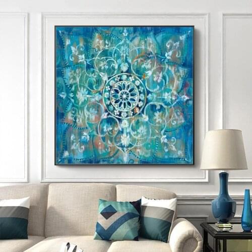 Modern Mandala Flowers Wall Art Canvas Prints Abstract Flowers Decorative Canvas Art Paintings Cuadros Pictures Home Wall Decor