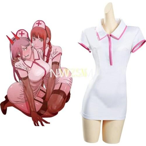 Chainsaw Man Makima/Power Nurse Uniform Cosplay Costume Outfits Halloween Carnival Suit