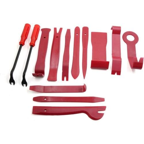 Uxcell 13 in 1 Red Car Door Clip Audio Installer Rivet Remover Pry Tool Dismantle Kit