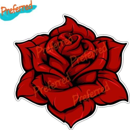 Tattoo Series Rose Flowers Clang Guns Rose Decal Motocross Racing Laptop Helmet Trunk Wall Vinyl Car Sticker Die Cutting
