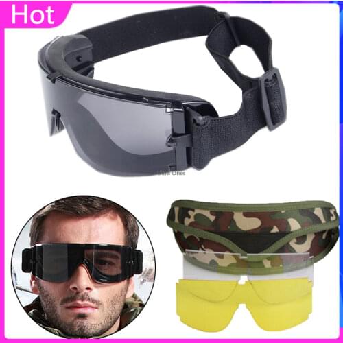 Military Tactical Goggles Windproof Hunting Shooting Airsoft Paintball Hiking Glasses Uv Protection Motorcycle Cs Army Glasses