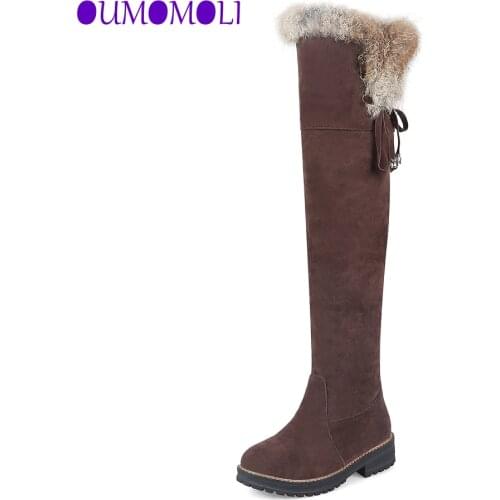 Suede High Boots Womens Winter Snow Boot Long Tube 2021 Lady Stylish Knee-High Low Heel Shoes Thick Fur Warm Boots x572