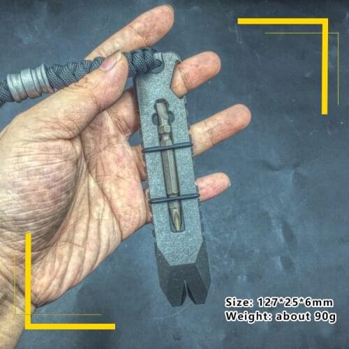 1PC Portable Titanium Alloy Crowbar Opener Screwdriver Tool Kit Outdoor Pocket EDC Multitool Tactical Self-defense Equipment
