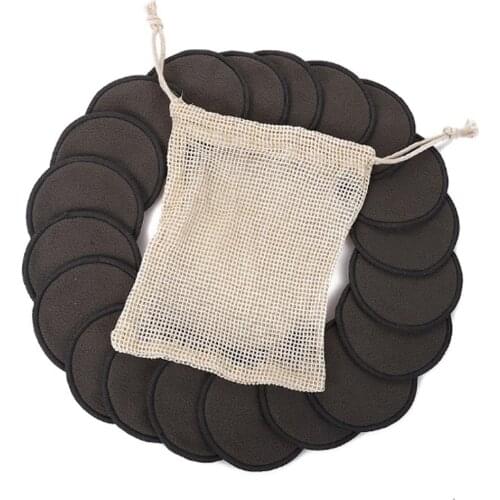 12PCS Bamboo Reusable Organic Cotton Pads Makeup Remover Washable Facial Cleansing Microfiber Makeup Remover Nail Art Wiper Pad