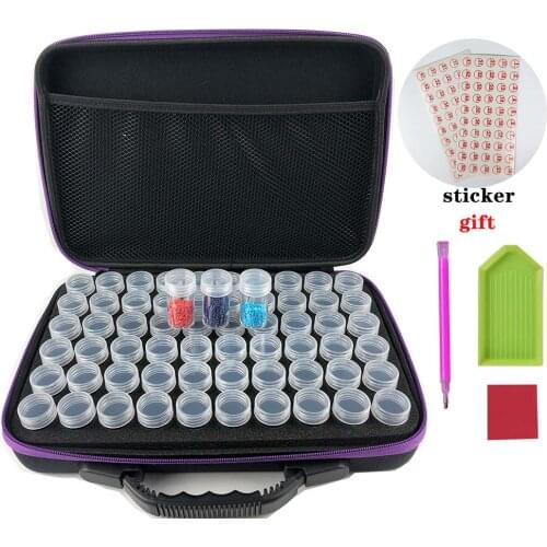 60 Bottles Diamond Painting Accessories Container Storage Bag Box Carry Case Diamond Embroidery Tools Handbag
