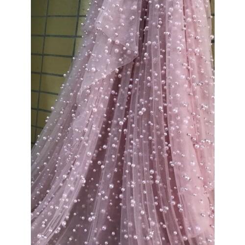 African net lace textile ZH-78883 and beads Graceful French tulle embroidery lace fabric