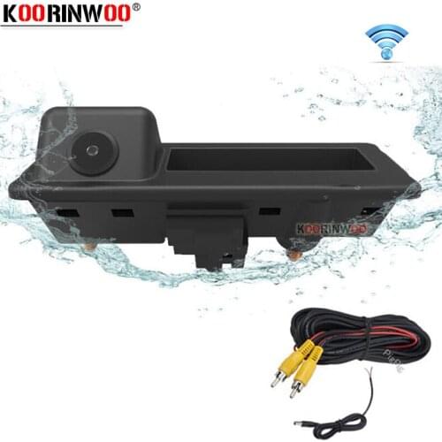 Koorinwoo Wireless Car Rear view Camera Trunk Handle Parking for Audi/VW/Skoda/Passat/Tiguan/Golf/Touran/Toureg/Sharan/A4L/S5/Q3