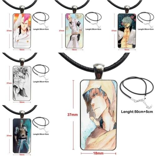 Bleach Bazz B And Grimmjow For Women Kids Gift Design Fashion Vintage Glass Women Rectangle Necklace Pendants
