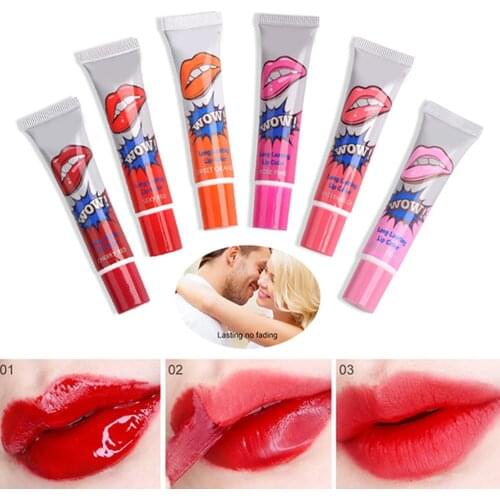 1PCS Tear Pull Lip Amazing 6 Colors Waterproof Liquid Makeup Lip Stick Long Lasting Lipstick Tint Tear Pull Lip Gloss