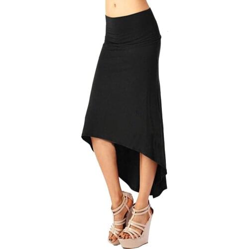 Customize2016 Spring Summer Womens Plus Size 3XS-10XL Soft Asymmetric Irregular Maxi Long High Low Skirt