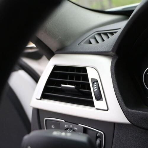 Car Interior Air Vent Sequin Trim Decorative Frame Stainless Steel Strip Decal 3D Sticker for BMW 3 Series F30 F35 320I 316I