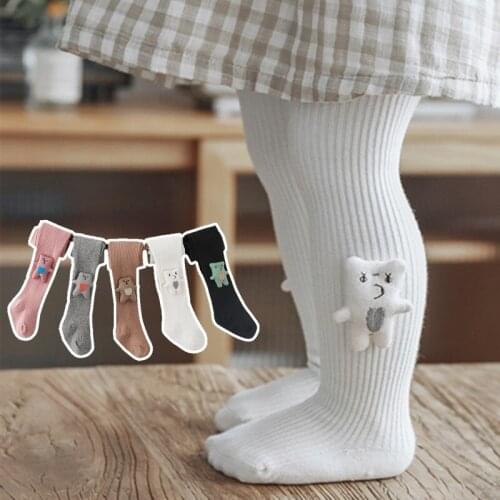 Childrens Tights Winter Baby Boomers Pantyhose Cartoon Tights Pattern Embroidery Accessories Girls Stockings Warm