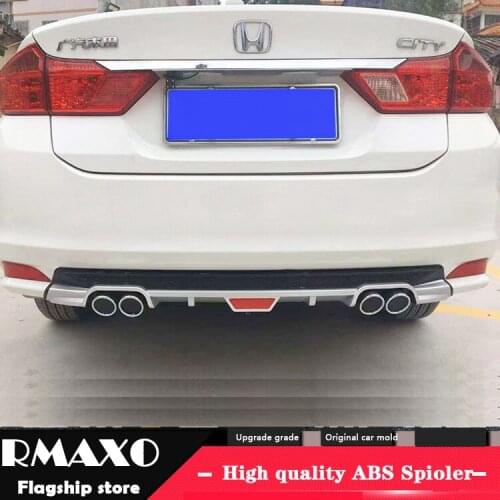 For HONDA City ABS Rear Bumper Diffuser Bumpers Protector For 2015-2017 City Body kit bumper rear lip rear spoiler