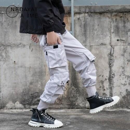 NEDAYATAIME Mulit-Pockets Cargo Joggers Jeans Color Block Patchwork Denim Pants Streetweat Hip Hop Men Harajuku Casual Trousers