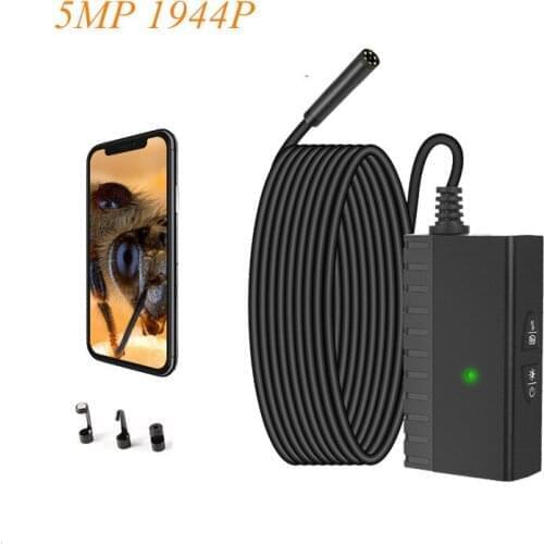 5MP 5.5mm 1944P Wireless WIFI Endoscope Camera Inspection Borescope Handheld Microscope