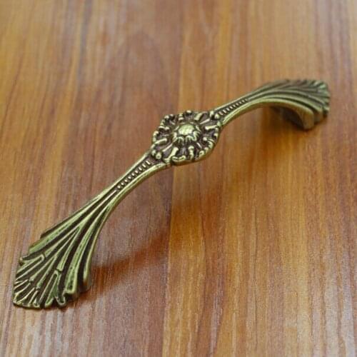 3.8"Europe Gold Kitchen Cabinet Pulls Bronze Dresser Handles Bronze Zinc Alloy Drawer Wardrobe Handles Pulls knobs