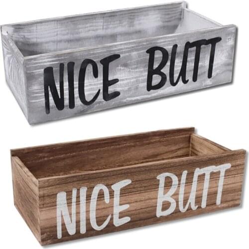 Nice Butt Bathroom Decor Box Funny Toilet Paper Storage Organizer Holder Rustic Farmhouse Table Counter Decoration Y1QB