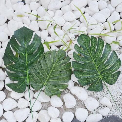 20Pcs Artificial Monstera Leaves Home Garden Beach Theme Party DIY Decor Craft Vivid Artificial Plants Home Decoration
