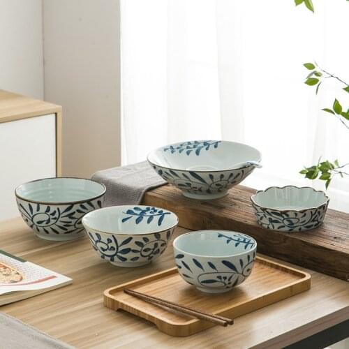 LingAo Hand-painted Japanese household hotel Shushi restaurant Japanese restaurant salad bowl ramen bowl noodles bowl