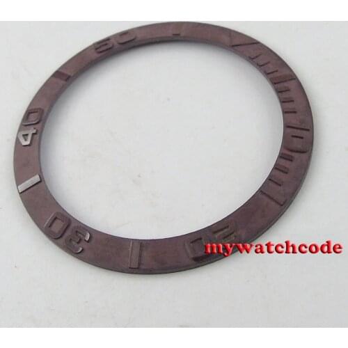 Brushed 38mm brown ceramic bezel insert for 40mm mens watch 35