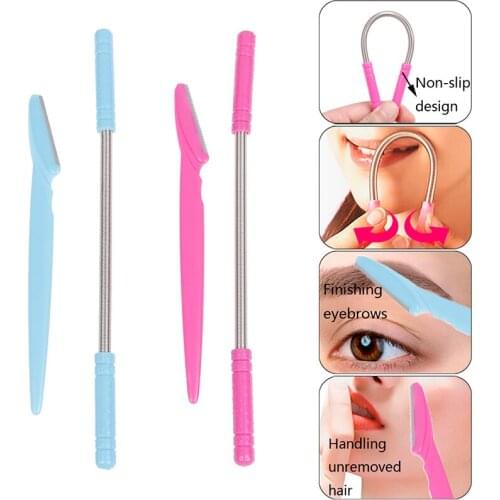 Facial Hair Remover tools set Eyebrow trimmer set Facial Remover Spring Smooth Face Hair Remover Stick Epilator Shaving products