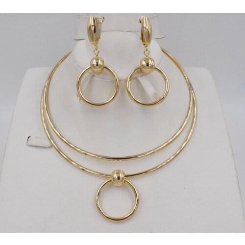 New High Quality Dubai Gold jewelry sets earring andnecklace For madam party Gifts African jewelry Women set
